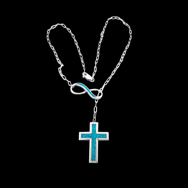 Cross Necklace, 925 Sterling Silver Necklace, Infinity Necklace, 18" Necklace, Religion Necklace, Christiantity Necklace