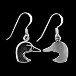 Navajo Handcrafted Duck Earrings • 925 Sterling Silver • Dangle Earrings • Pet Duck• Duck Hunting