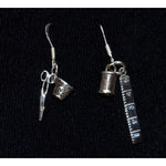 Sterling Silver Sewing Seamstress dangle earrings