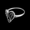 Sterling silver ring with heart surrounded by Angel wings