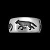 Size 10-925 Sterling Silver Wolf Poses Ring, Detailed Wolf Design, Handmade Nature Band, Handcrafted Animal Jewelry