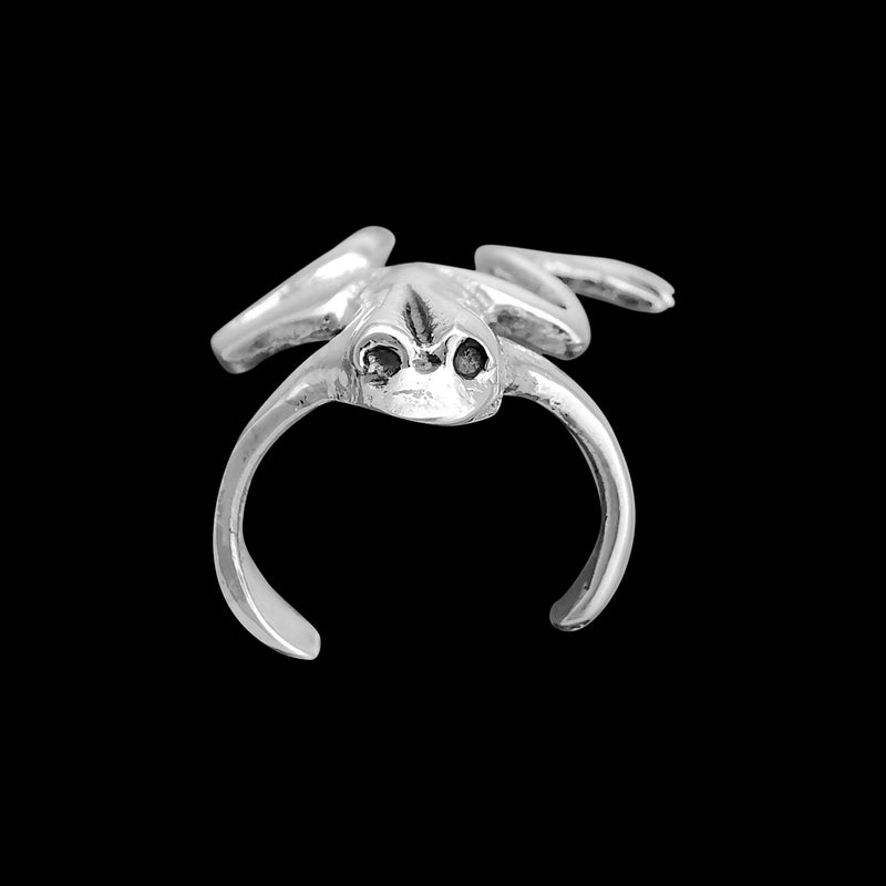 Stunning sterling silver frog cuff earring