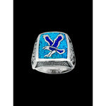 925 Sterling Silver Eagle Ring • Mountain Scene • Symbol of Freedom • Native American