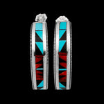 Zuni Turquoise Earrings • Native American Earrings • 925 Sterling Silver • Zuni Handmade by Phil Weahkee