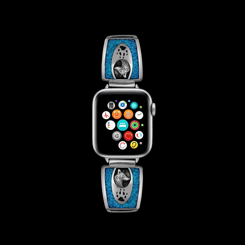 Wolf Watch Band • Apple Watch bands • Navajo Handmade Sterling Silver Watch Bands • Watch Tips