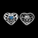 Heart Earrings • 925 Sterling Silver • Turquoise Accent • Navajo Handmade Jewelry