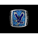 925 Sterling Silver Eagle Ring • Mountain Scene • Symbol of Freedom • Native American