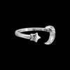 925 Sterling Silver Crescent Moon and Star Adjustable Toe Ring