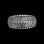 Sterling Silver Diamond Cut Checkerboard Ring