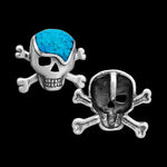 Pirate Pendant, 925 Sterling Silver Pendant, Skull Pendant, Brain Pendant, Zombie Pendant