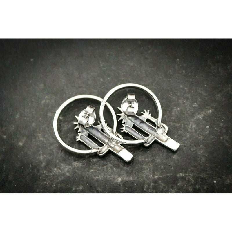 Southwest Cactus Earrings • 925 Sterling Silver • Saguaro Cactus • Navajo Handmade