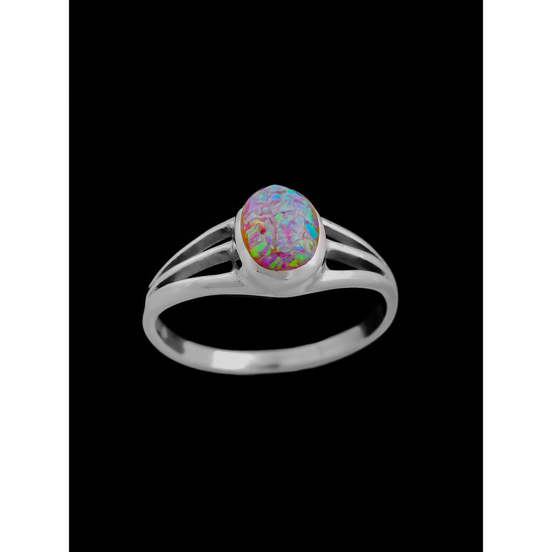 Navajo Handcrafted Purple Opal Engagement Style Ring • 925 Sterling Silver • Native American Jewelry