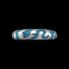 Size 15 Tribal Winding River Terrain Turquoise Inlay Sterling Silver Ring