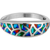 Size 8-925 Sterling Silver & Mixed Stone Mosaic Band, Abstract Gemstone Band, Handcrafted Birthstone Jewelry