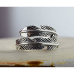 Sterling Silver adjustable feather band Ring