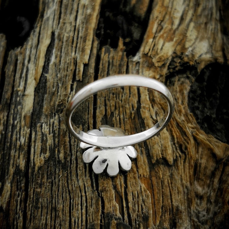 Sterling Silver Single Sunflower Ring