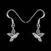 Sterling Silver Flying Bird Dangle Earrings