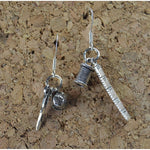 Sterling Silver Sewing Seamstress dangle earrings