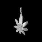 Cannabis Leaf Pendant inlaid with Green Malachite