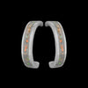 925 Sterling Silver White Opal Half Hoop Stud Earrings, Single Band Post Earrings, Handmade Gemstone JEwelry