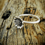 Sterling Silver Single Sunflower Ring