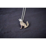 925 Sterling Silver Wolf Pendant, Howling Wolf Pendant, Wolf Howling at The moon Pendant