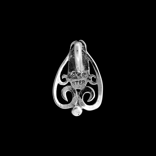 925 Sterling Silver Scrollwork Pendant inlaid with Wild Horse Magnesite