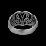 Sterling Silver Diamond Cut Filigree Heart Ring