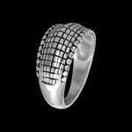 Sterling Silver Diamond Cut Checkerboard Ring