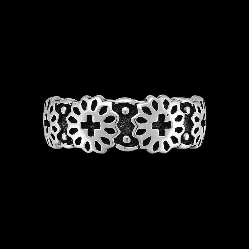 Size 10-925 Sterling Silver Concho Belt Ring, Southwestern Native Design, Handmade Geometric Band, Handcrafted Silver Jewelry