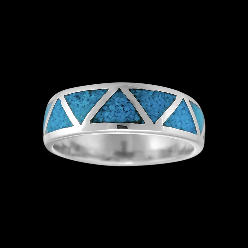 Navajo Ring, Flat Stone Ring, 925 Sterling Silver, Native American Wedding Band