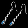 925 Sterling Silver and Turquoise Spiral Teardrop Dangle Earrings