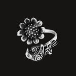 Beautiful 925 sterling silver Celtic Raven with a Sunflower in Bloom (8)