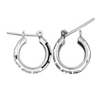 925 Sterling Silver Spiral Hoop Earrings inlaid with Black Resin