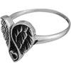 Sterling silver ring with heart surrounded by Angel wings