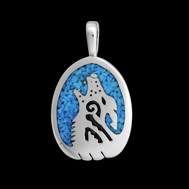 Wolf Pendant • 925 Sterling Silver • Navajo Native American Jewelry