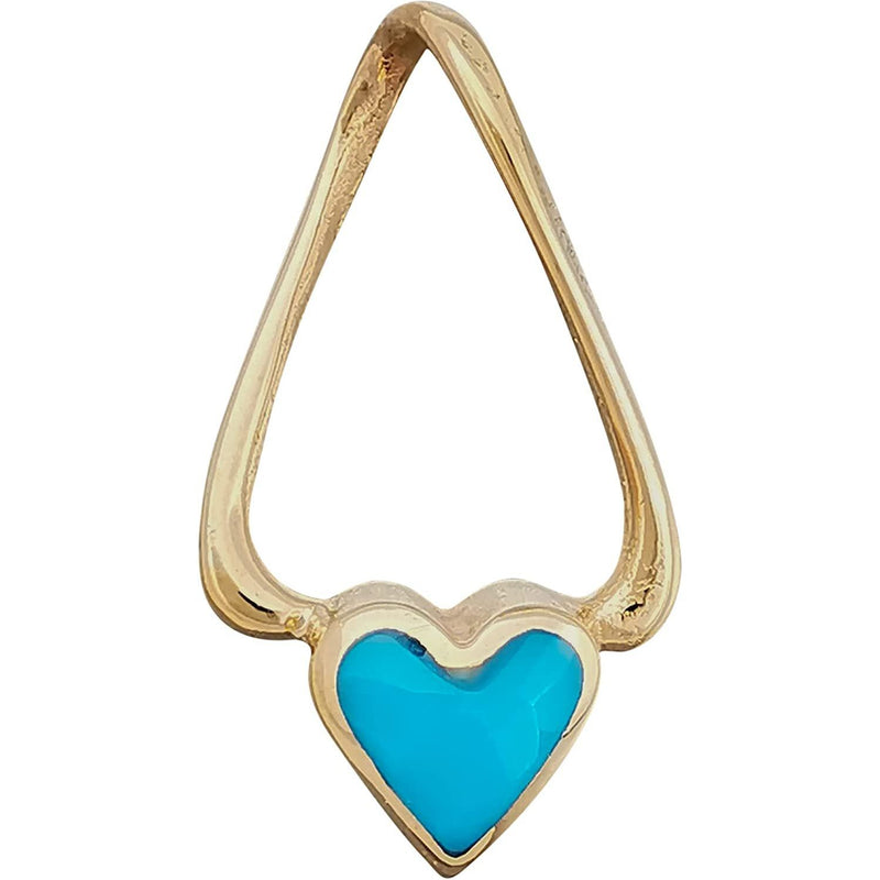 Gold Heart Pendant, 14kt Gold Heart, Gold and Turquoise Heart Pendant