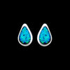 925 Sterling Silver Teardrop Earrings, Blue Opal Earrings, Rain Drop Earrings