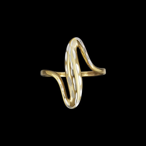 925 Sterling Silver Wave Ring, 14KT Gold plated Sterling Silver, Gold Wave Ring, Size 7-1/2