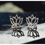 Sterling Silver Lotus Blossom stud post earrings