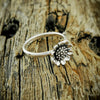 Sterling Silver Single Sunflower Ring