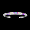 Navajo Bracelet, 925 Sterling Silver Cuff Bracelet, Native American Handcrafted Jewelry, Opal Bracelet, Purple Bracelet, White Bracelet