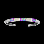 Navajo Bracelet, 925 Sterling Silver Cuff Bracelet, Native American Handcrafted Jewelry, Opal Bracelet, Purple Bracelet, White Bracelet