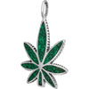 Cannabis Leaf Pendant inlaid with Green Malachite