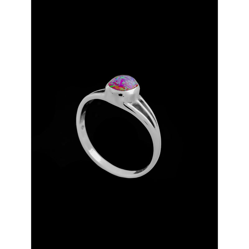 Navajo Handcrafted Purple Opal Engagement Style Ring • 925 Sterling Silver • Native American Jewelry