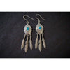 925 Silver Dreamcatcher Earrings • Turquoise Feather • Native American