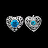 925 Sterling Silver Heart Earrings, Topaz Earrings, Blue Earrings, Diamond Heart Earrings