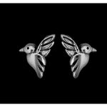 Tiny Sterling Silver Hummingbird Stud Earrings