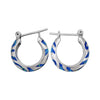 925 Sterling Silver Swirling Tribal Hoop Earrings (Pink Opal)