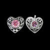 925 Sterling Silver Heart Earrings, Cubic Zirconia Earrings, Pink Earrings, Diamond Heart Earrings